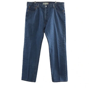 Levis 505 Straight Fit Jeans Medium Wash Denim Mens 42x32 100% Cotton